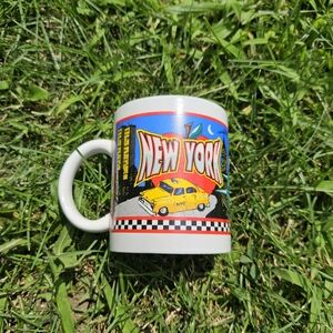 Vintage 1998 New York Taxi Coffee Mug Twin Towers